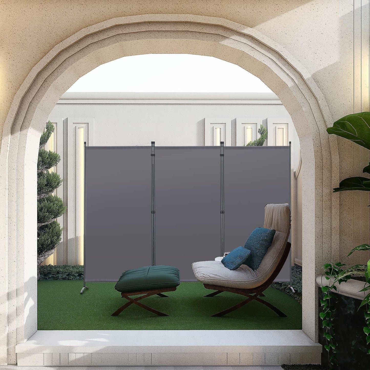 Angel Living Paravent - 3 Panneaux - 243 x 170 cm - Gris