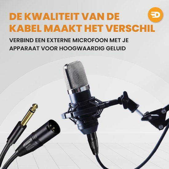 Drivv. Premium XLR Cable - XLR mâle vers jack 6,35 mm mâle - Jack stéréo - 3 mètres