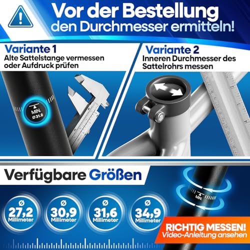 Tige de selle à suspension parallélogramme NEXTCOVER – L'originale – avec technologie Comfort-Spring, 27,2/30,9/31,6/34,9 mm