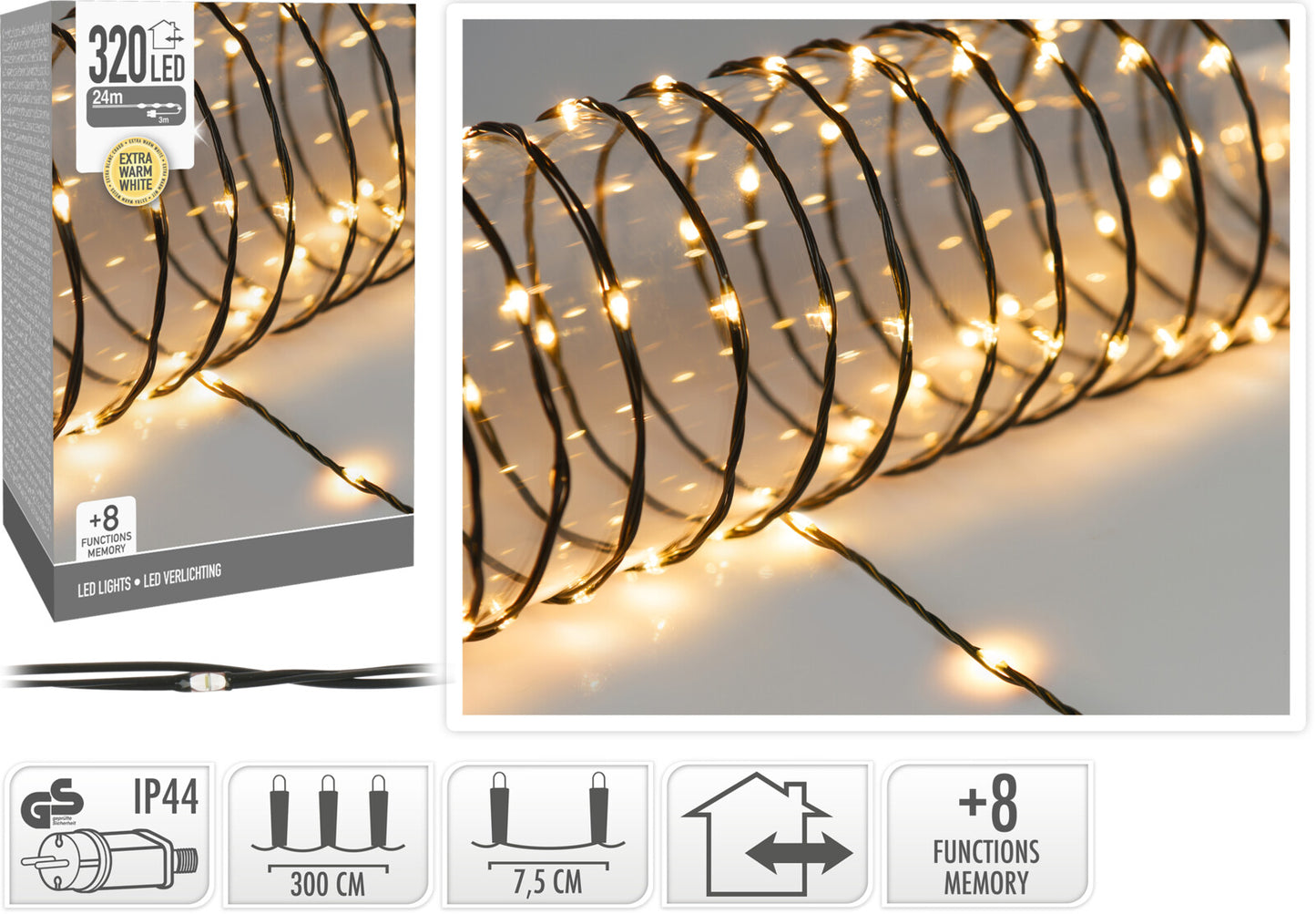 JK Home Décor - Eclairage LED 320LED Extra WW