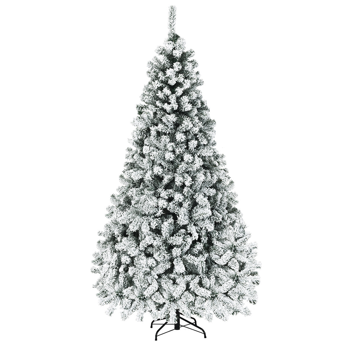 Coast 225 cm sapin de Noël artificiel avec neige et lumières LED blanc chaud sapin de Noël aiguilles en PVC