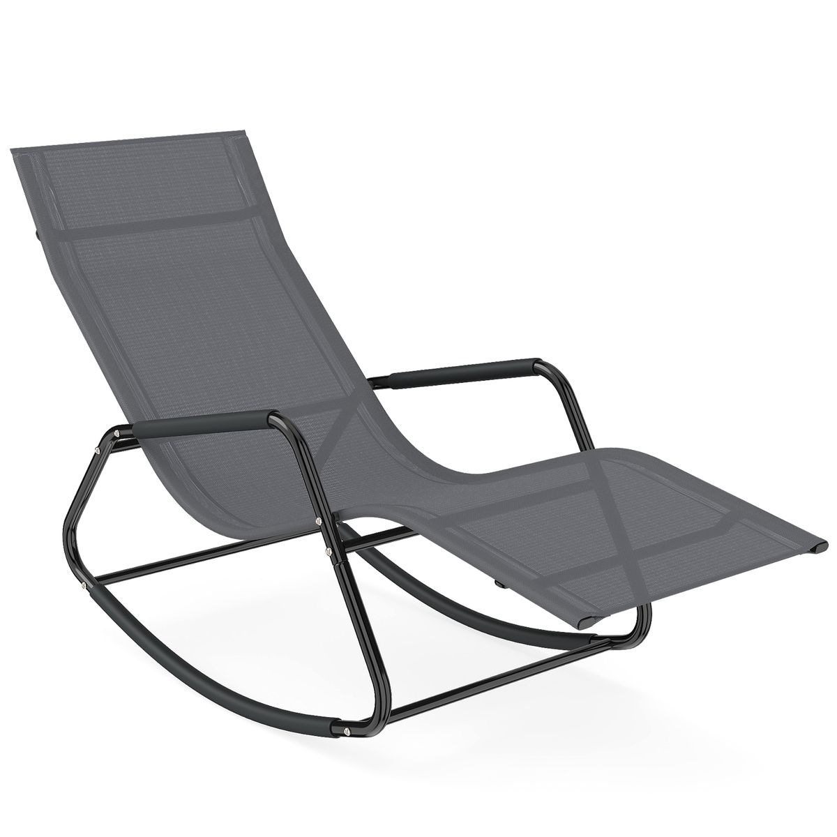 Chaise longue de jardin Coast - chaise berçante ergonomique - structure métallique respirante - beige