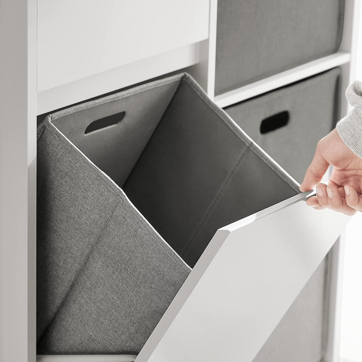 SoBuy - Armoire à linge de salle de bain - Armoire à linge - 80 x 38 x 91 cm - Blanc