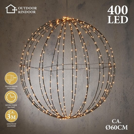 Décoration de Noël LED, Giftsome, Boule lumineuse Ø 60 CM, Lumières de Noël Intérieur et Extérieur