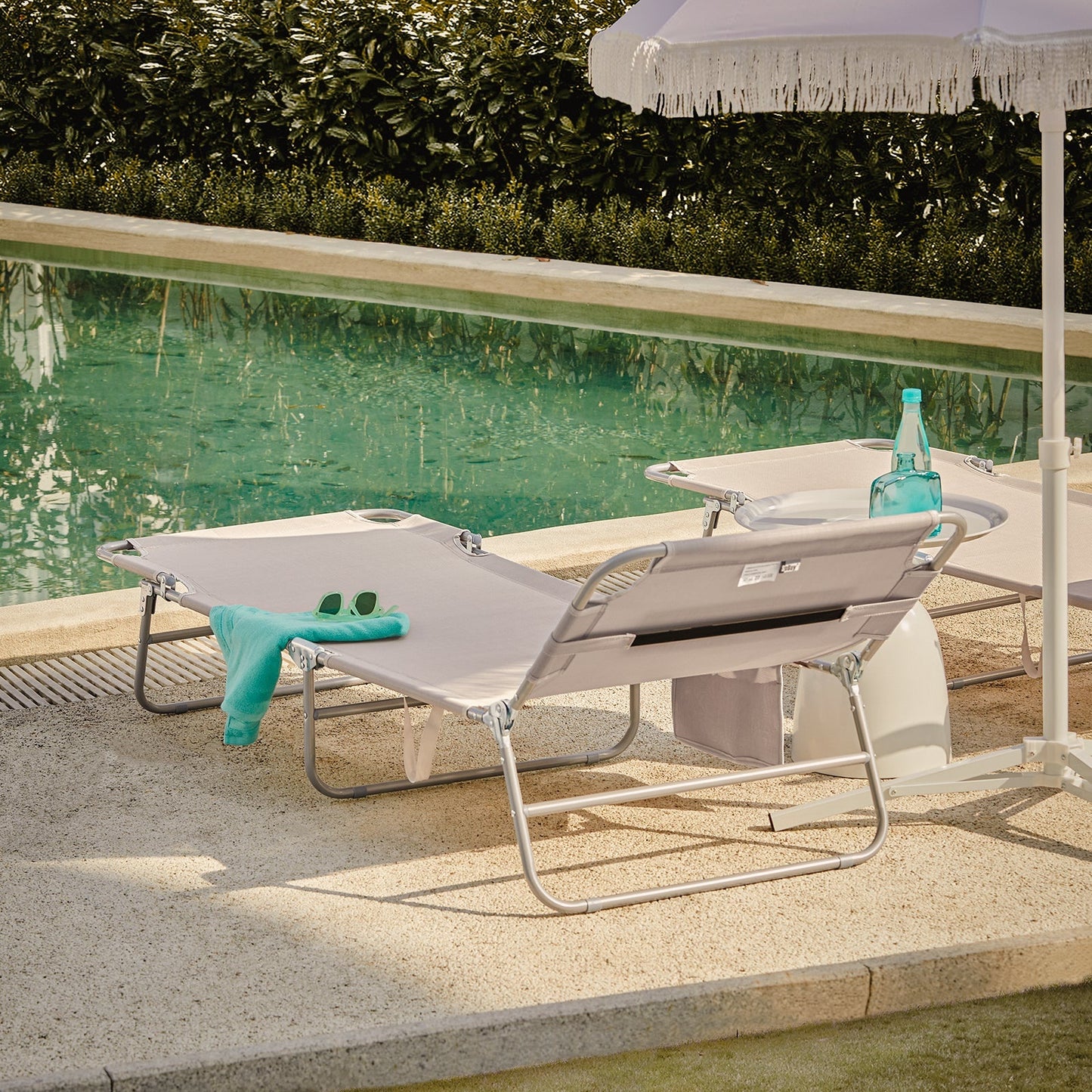 SoBuy Chaise longue - Pliable - Max. 120 kg - 195 x 63 x 30 cm - Blanc