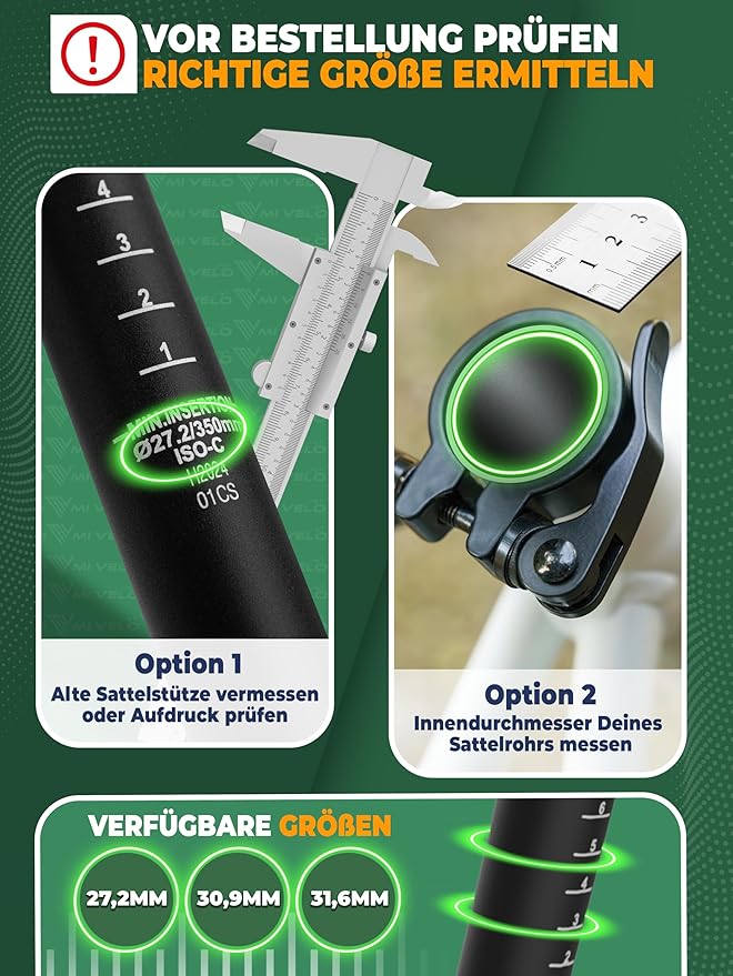 Tige de selle à suspension MIVELO - Réglable - Max. 120 kg - Ø30.9 mm - Noir