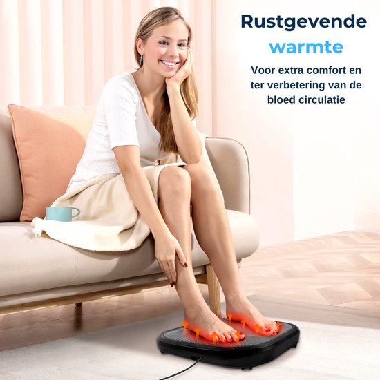 Appareil de massage des pieds Health Bay® - Massage Shiatsu chauffant - Appareil de massage des pieds favorisant la circulation sanguine - Housse lavable - Chauffage par infrarouge -