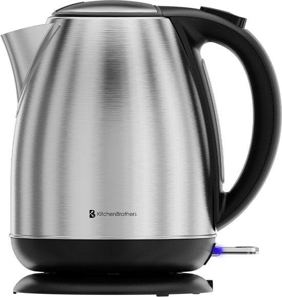 KitchenBrothers Bouilloire - électrique - 1.7L - Avec filtre à calcaire - acier inoxydable