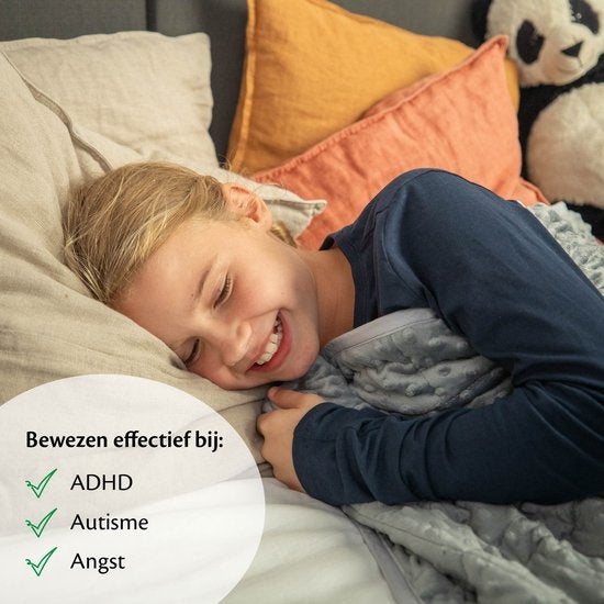 Ella® Couverture lestée pour enfant 2.4kg - 90 x 120cm - Couverture lestée - OEKO-TEX Coton & Minky Fleece