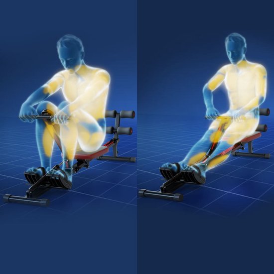 Kendox RowShaper - Rameur d'intérieur - Appareil de fitness pour l'entraînement cardio et de musculation - Rameur de fitness avec écran LCD pour l'entraînement à domicile - Capacité de charge maximale de 120 kg - Édition vente par correspondance