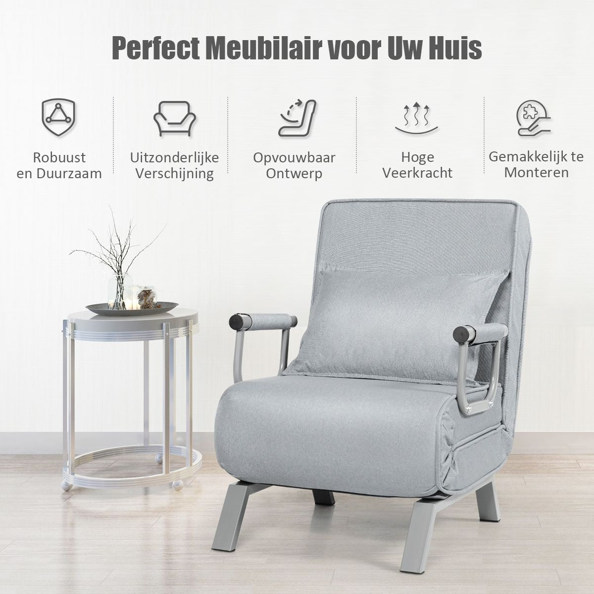 Coast Cabrio Sleep Sofa Fauteuil pliant Besinbedbank Canapé-lit 5 positions Light Grey