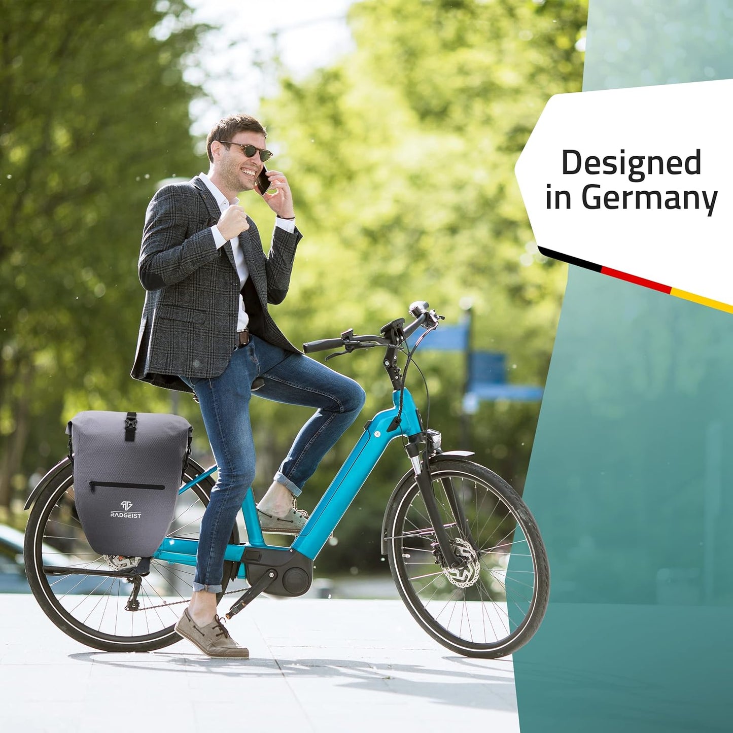 RADGEIST sacoche de vélo pour porte-bagages - 2X sacoche pour porte-bagages - sac à bagages étanche et sac à bandoulière - sacoche de vélo avec réflecteurs