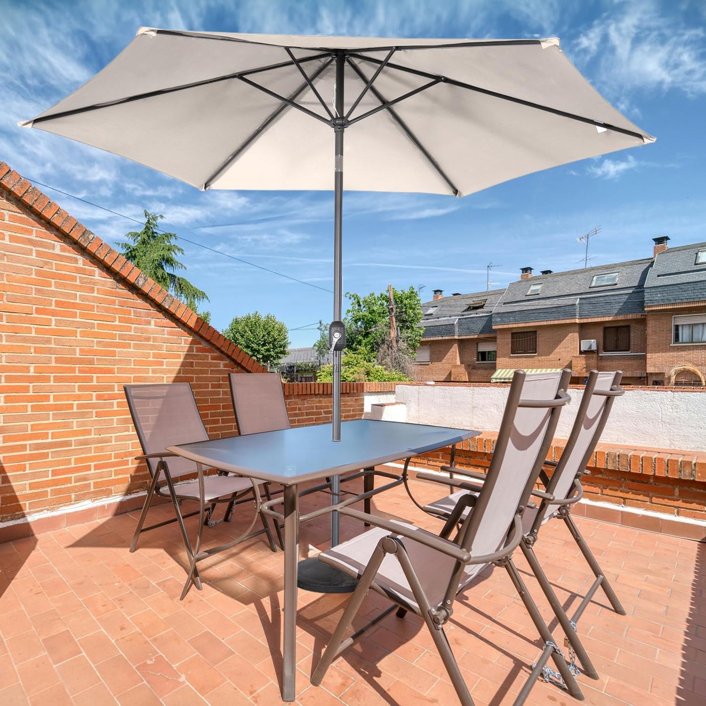 Angel Living Parasol - Ø300 cm - Inclinable - Crème