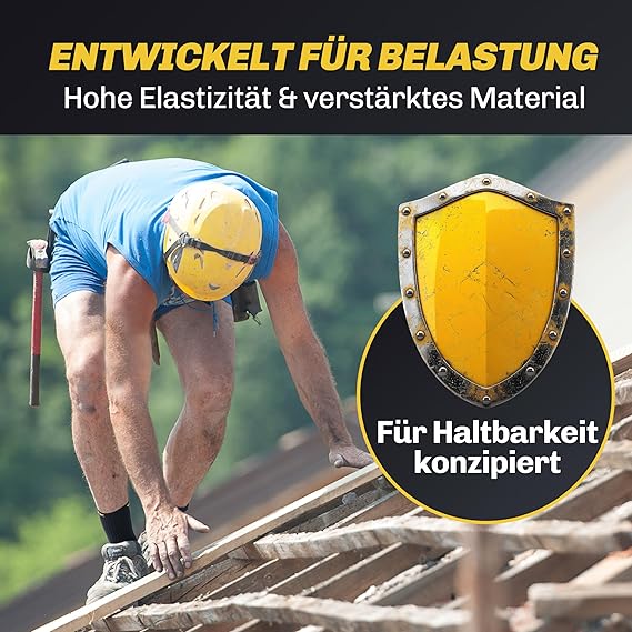 HELDENWERK 10 paires de chaussettes de travail pour hommes, premium | chaussettes de travail renforcées en coton respirant | chaussettes de travail robustes avec ceinture confortable - Taille 35-38