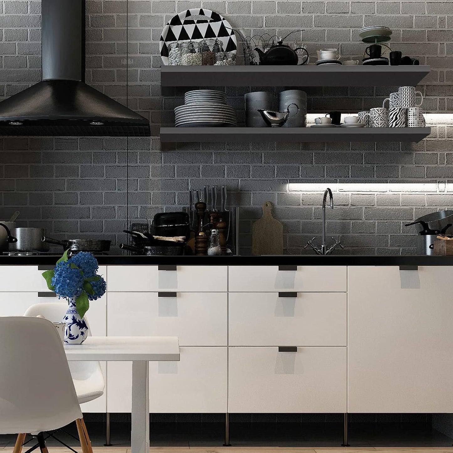 Etagère murale flottante Woltu - 80x22.9x3.8 cm - Noir - Support mural en MDF Moderne et peu encombrant