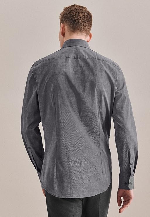 seidensticker Seidensticker Chemise d'affaires masculine cintrée - Taille 40 - Gris