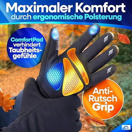 Nextcover® Gants de vélo d'hiver - ThermoShield 2.0 - Unisex - tailles S-XXL - Chauds et imperméables thermo - hiver imperméable