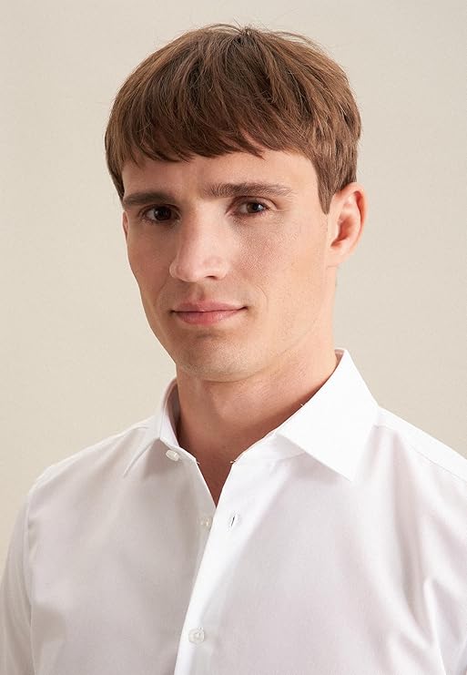 Seidensticker Herren Business Shirt - Shaped Fit - Bügelfrei - Kent Collars - Long Arm - 100% Baumwolle - Size 39