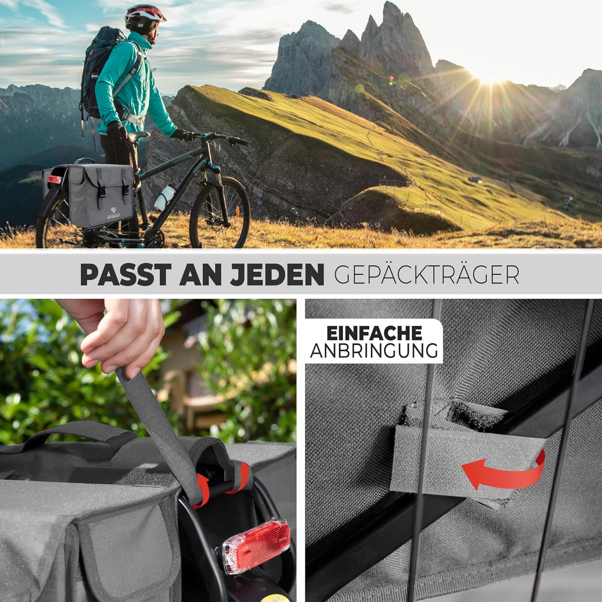 RADGEIST sacoche double pour vélo I sacoche double pour vélo 30L