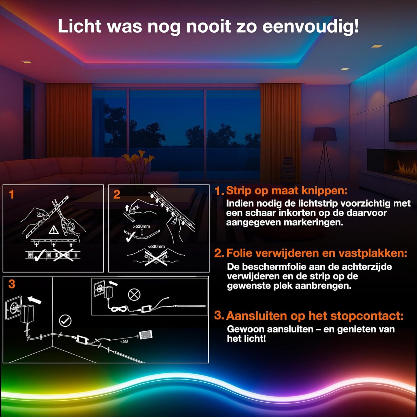 LEDVANCE SMART WIFI COB bandes décoratives COB - 5 m - Magic RGB - Blanc - Flexible & Dimmable