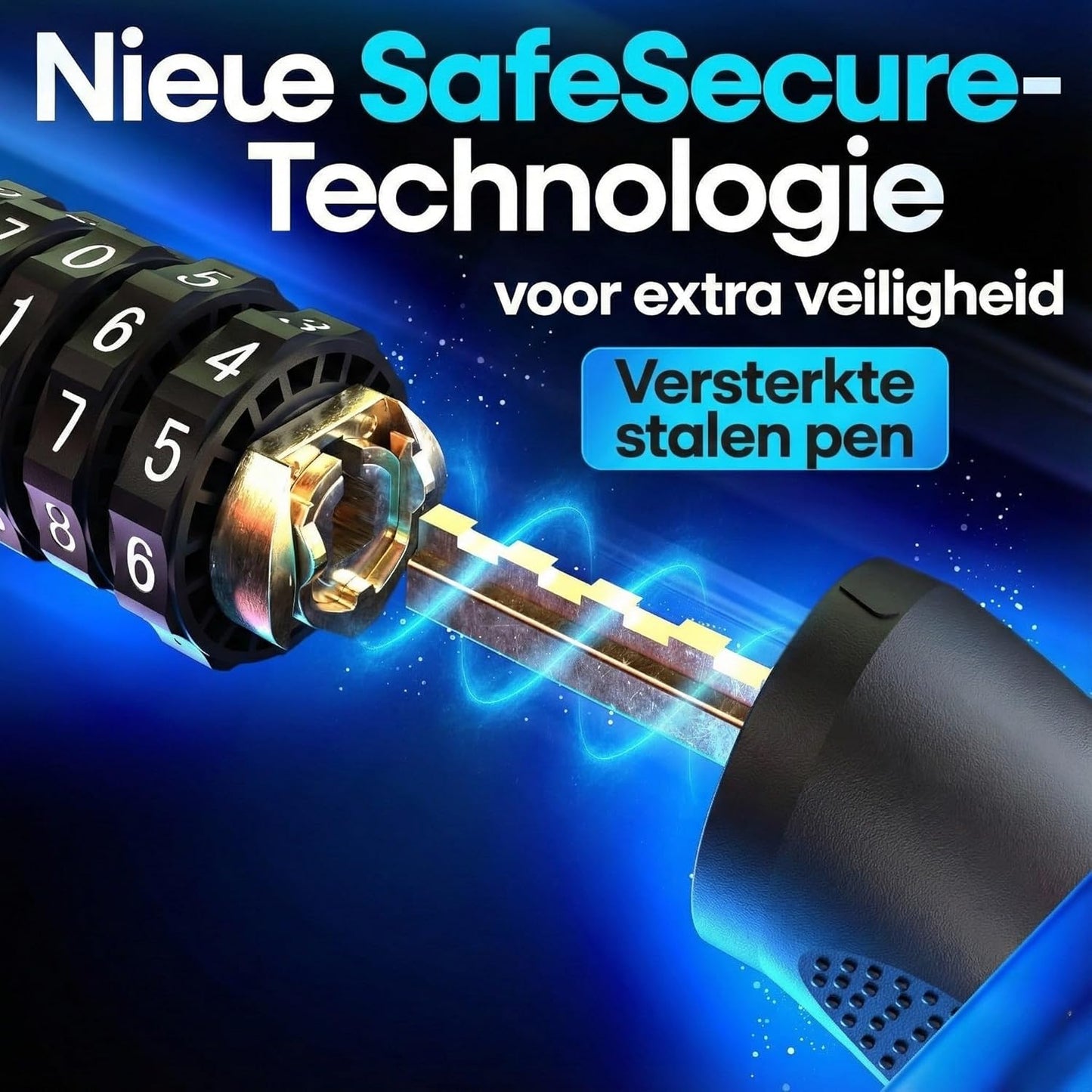 NEXTCOVER® Cadenas pour bicyclette LockOne avec code de combinaison I - [SAFESECURE] cadenas à combinaison cadenas pour bicyclette très sûr cadenas à combinaison I cadenas à chaîne robuste et durable bicyclette I Cadenas pour bicyclette