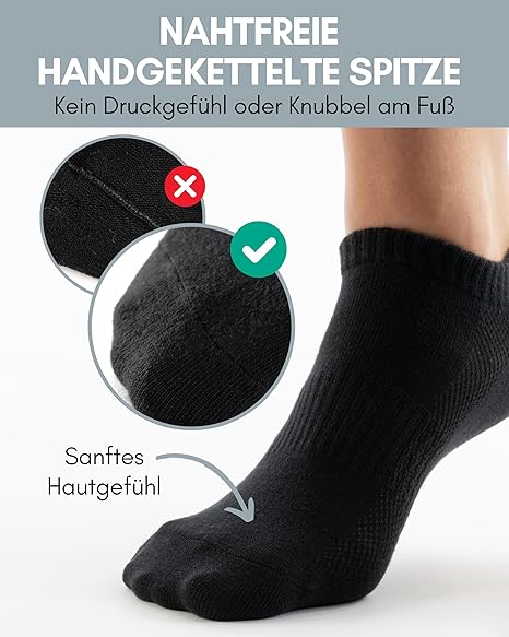 HELDENWERK Premium Sneaker Socks - Chaussettes d'entraînement en coton peigné pour femmes et hommes - Coutures sans pression et avec revers de confort - Chaussettes de sport unisexes - 10 paires - Taille 43-46