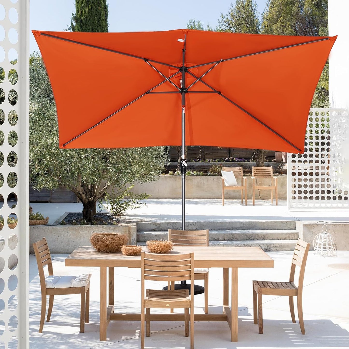 Angel Living Parsol - 300 x 200 cm - inclinable - rectangulaire - terre cuite