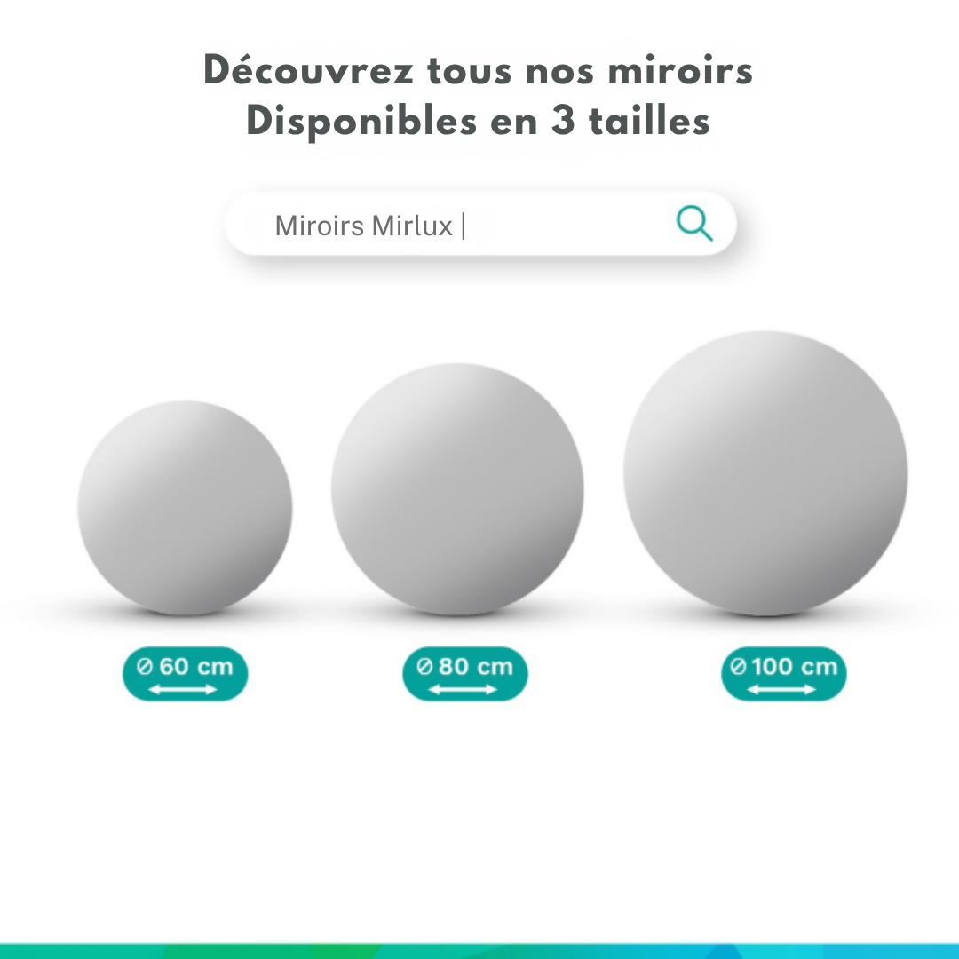 Miroir de salle de bain Mirlux - Eclairage LED - 3 couleurs - Anti-condensation - 80CM