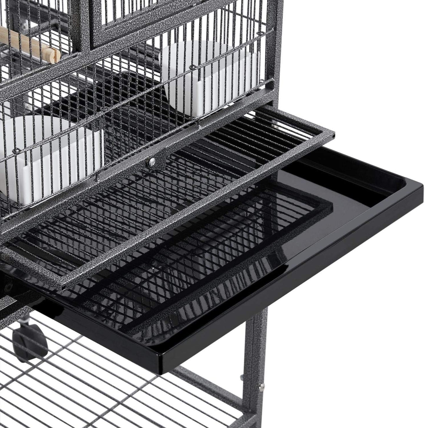 Yaheetech Double Bird Cage - With Wheels - Metal - 95.5 x 45.5 x 105 cm - Black