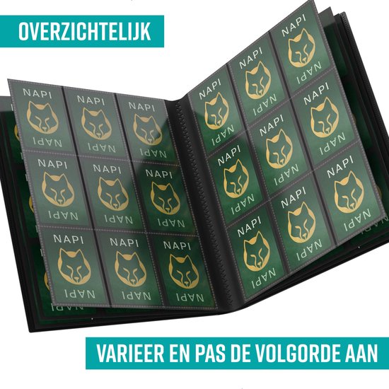 NAPI Collecting Folder 360 Cards - Pro Binder Folder for Cards - Trading Card Folder - 9 Pocket - Premium Card Binder - 20 Pages - A4 Size - Black