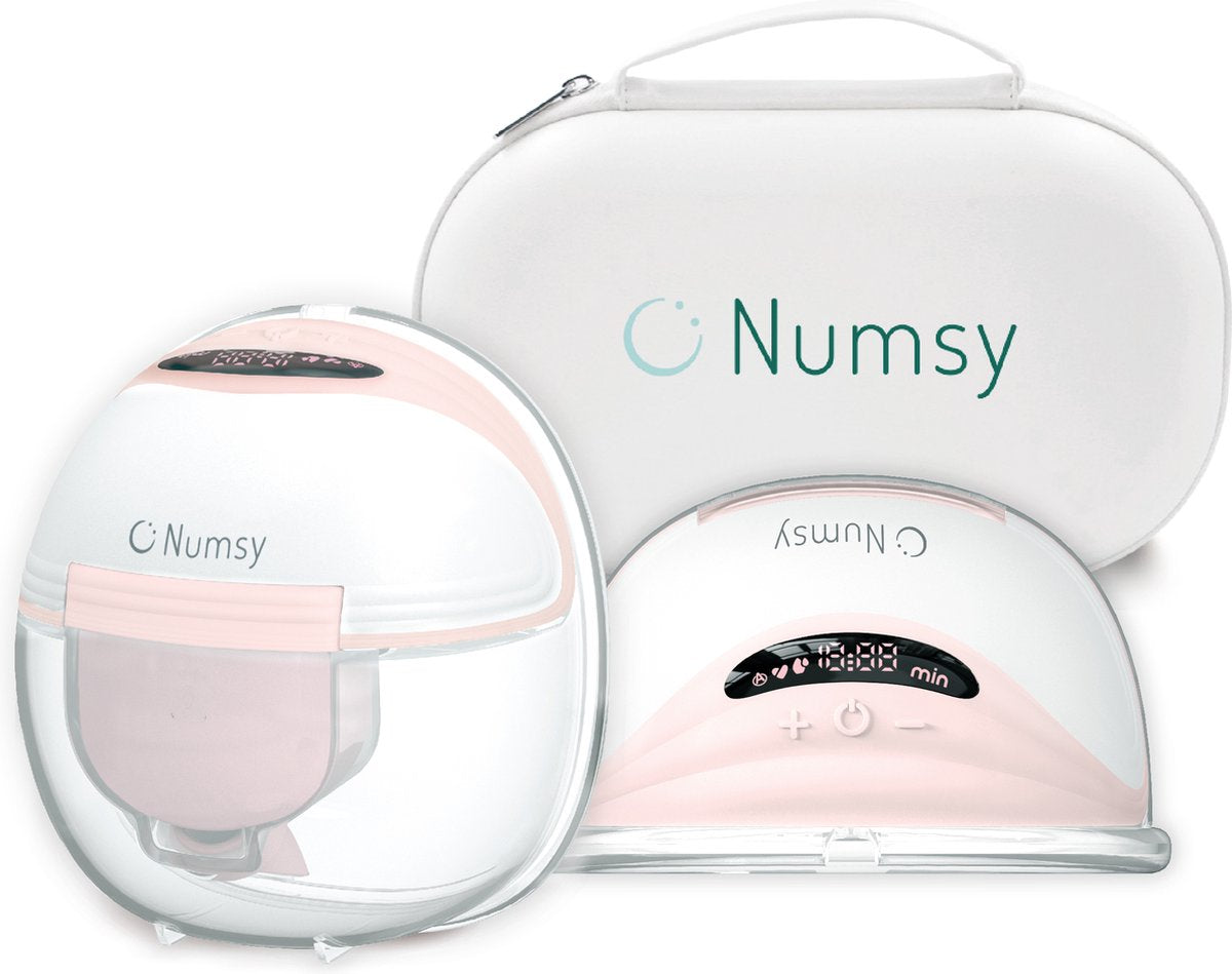 Numsy Tire-lait électrique double sans fil et mains libres - BPA-free - 1 pièce - avec sac de rangement - Nude Pink