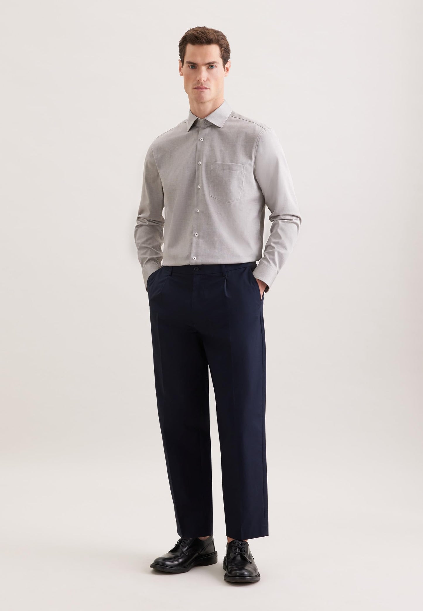 Chemise Seidensticker - Homme - Coupe Regular - Sans repassage - Col Kent - Coton - Vert - taille 43