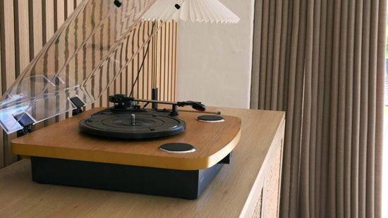 Denver Record Player Dual Bluetooth - Haut-parleurs intégrés - USB - Rétro - Bois - VPL230LW