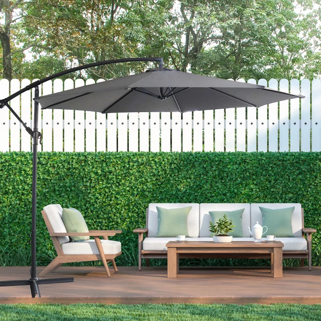 Parasol Lifa garden - Rotation 360° - ø300cm - Hauteur 250 cm - Gris