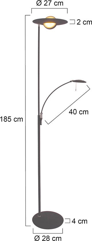 Lampadaire Steinhauer Zenith LED - Noir
