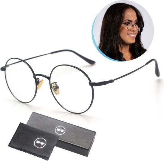 LC Eyewear Lunettes d'ordinateur - Lunettes à lumière bleue - Lunettes d'affichage - Métal - Unisexe - Noir