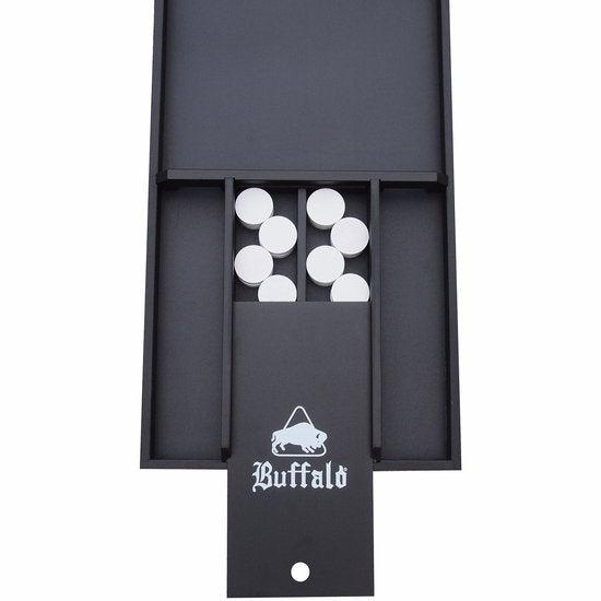 Jeu de shulbak Buffalo Nero – 200 cm – Avec 30 disques et couvercle de rangement
