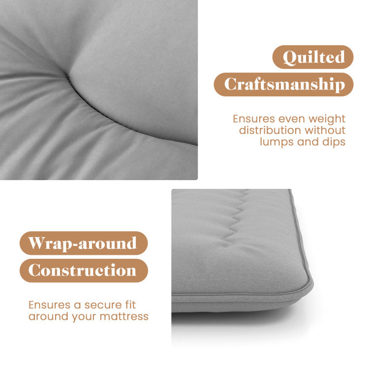Coast Comfortable Futon Mattress Twin Size 80" x 39" Grey avec housse lavable et sac de transport - Gris avec housse lavable et sac de transport