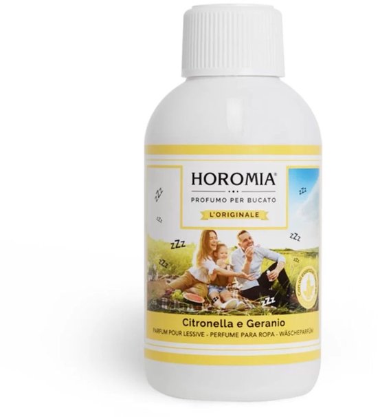 Horomia Parfum pour le linge Citronnelle et Géranium 250 ml - Édition limitée - Anti-moustiques - Parfum pour le linge