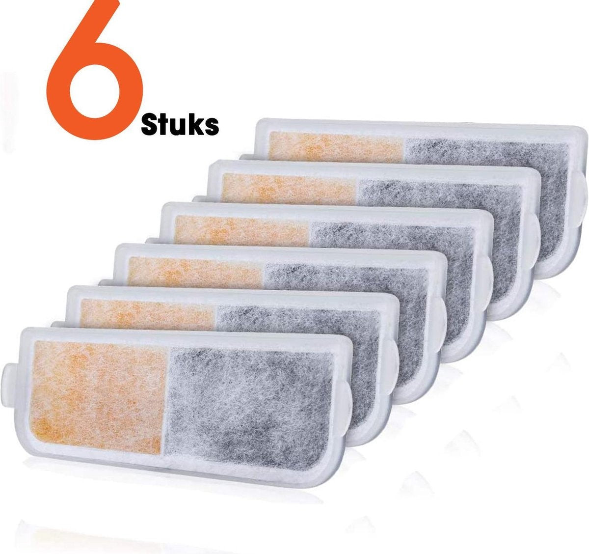 PetGoods Filtres pour fontaines - Kit de recharge : 6 pièces - Chats et chiens