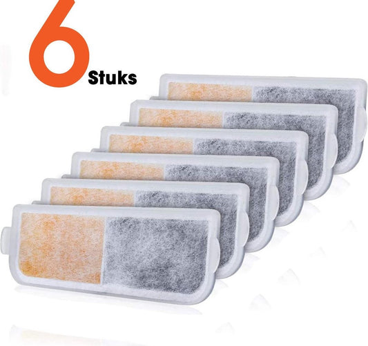 PetGoods Filtres pour fontaines - Kit de recharge : 6 pièces - Chats et chiens