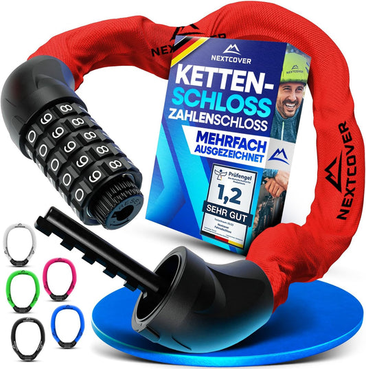 NEXTCOVER® Cadenas pour vélo LockOne avec clé - haute sécurité - robuste et durable - 3 clés - Rouge