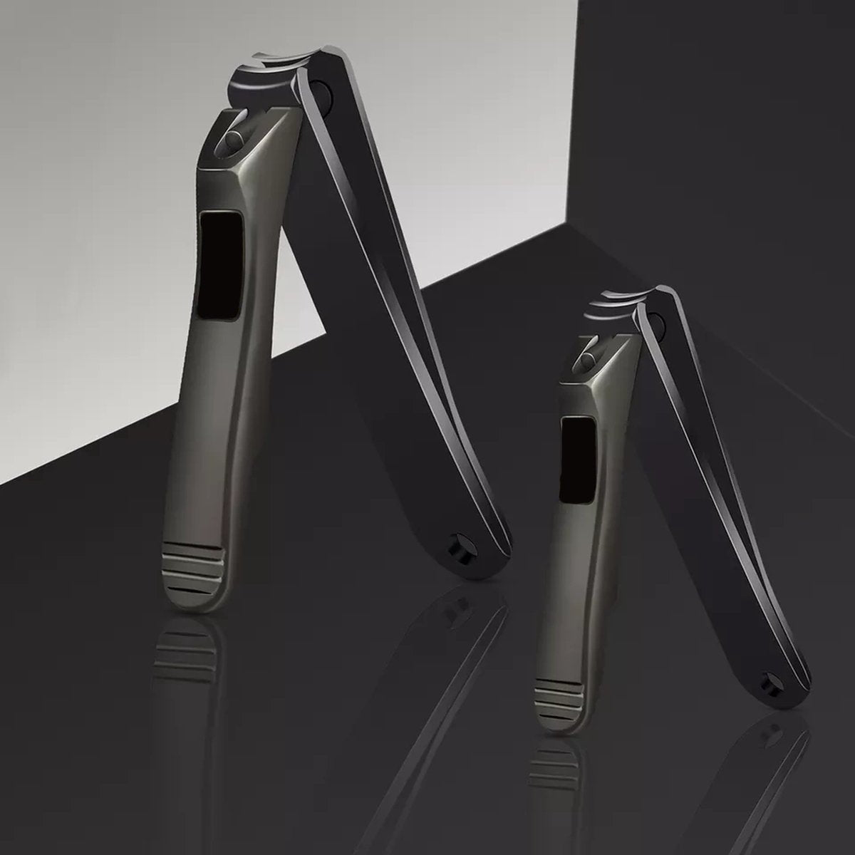 Podec set de coupe-ongles 2 pièces noir - ongles des mains et des pieds - acier inoxydable