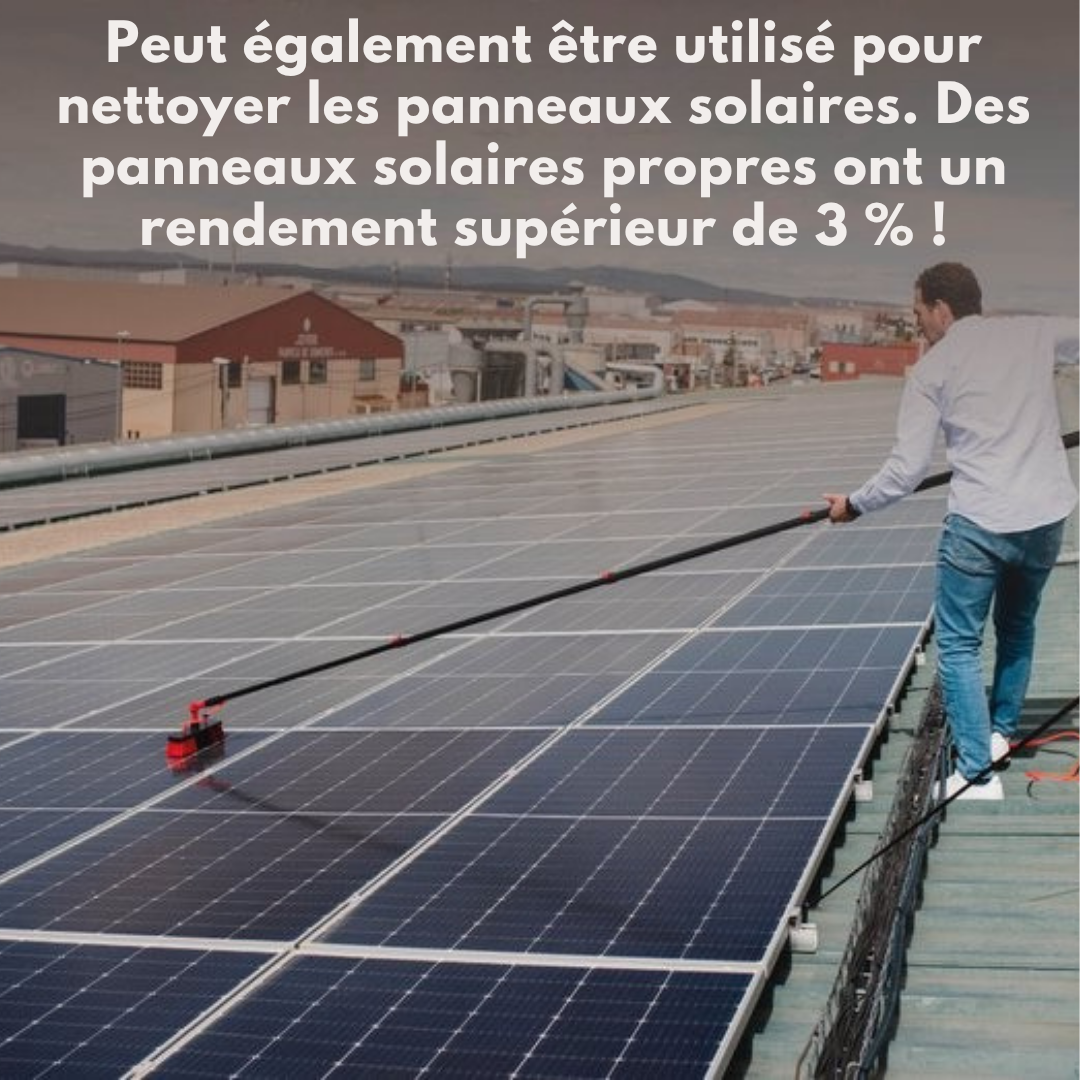 Brosse à laver télescopique Shine - Jusqu'à 7 mètres - 5 pièces avec distributeur de savon - Rouge/Noir