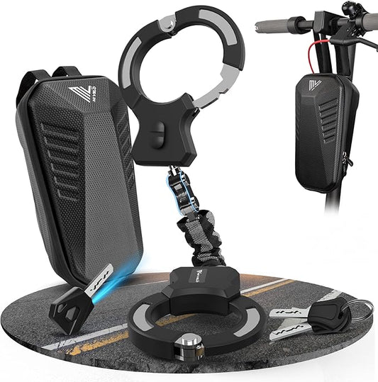 MIVELO E-Step Lock - menottes et chaîne - sac de transport inclus - 30 x 4 x 4 cm - noir