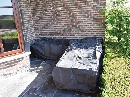 Housse extérieure pour set de jardin - Perel - En forme de L - 250 cm x 250 cm x 70 cm - Gris
