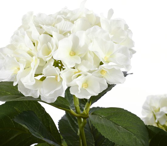 Mica Decorations Plante artificielle Hortensia - blanche - 45 cm - en pot - Plantes artificielles/fausses plantes