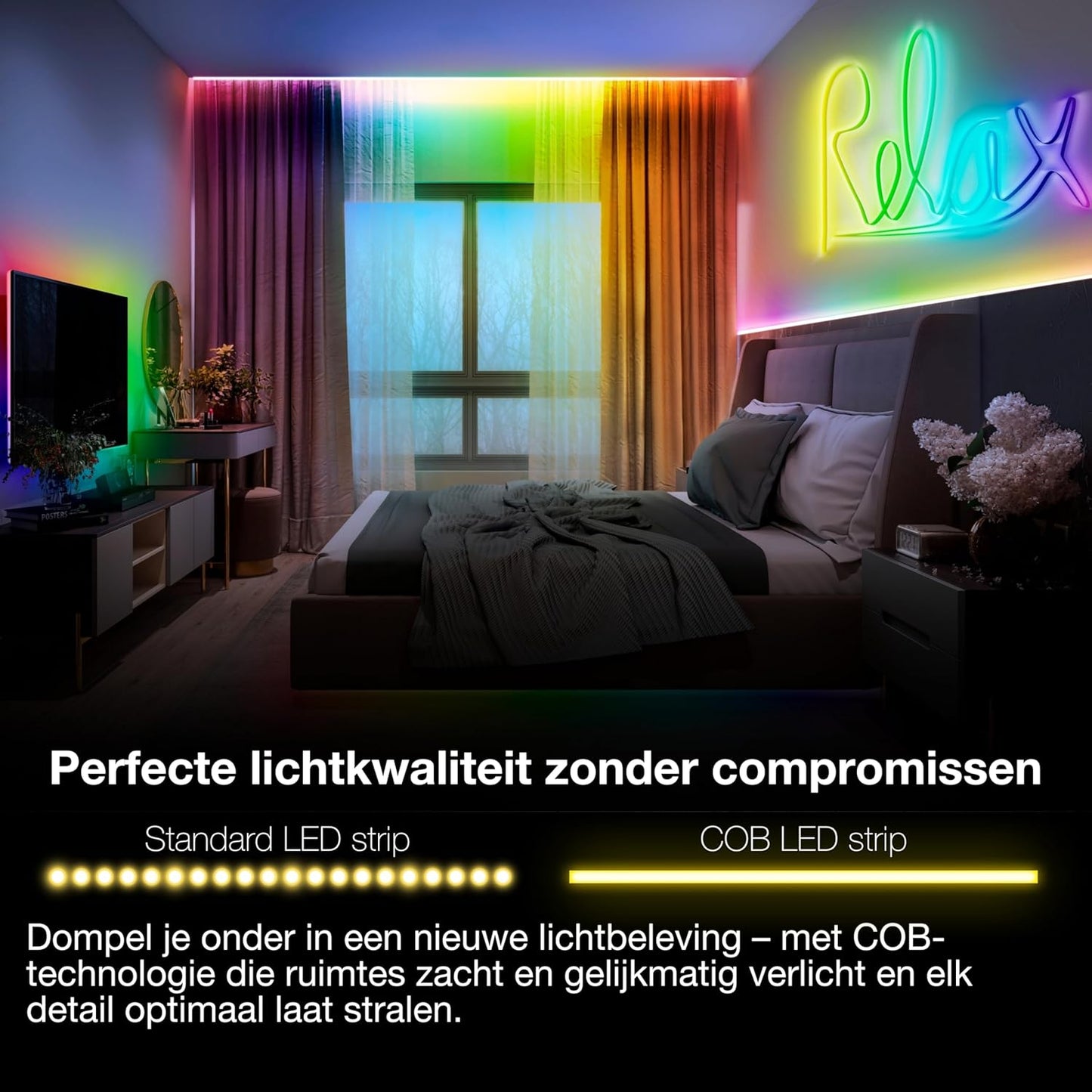 LEDVANCE SMART WIFI COB bandes décoratives COB - 5 m - Magic RGB - Blanc - Flexible & Dimmable