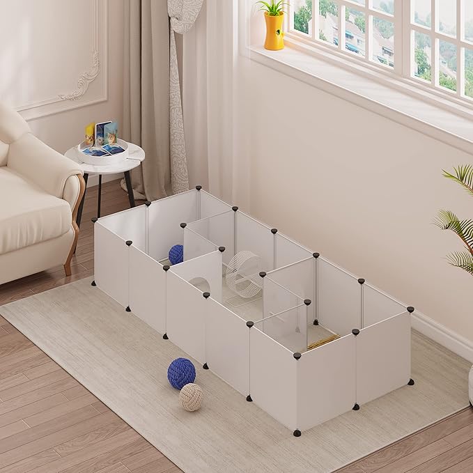 EUGAD Enclos pour lapin - enclos pour petits animaux - 175x75x35cm
