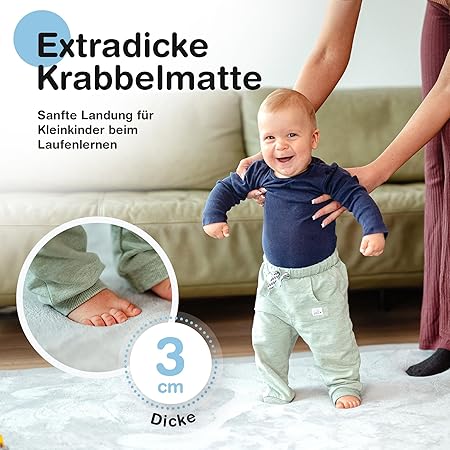 BabybeFun Baby Box pliable 150x180 cm - Gris - Box stable et flexible pour bébés et enfants en bas âge - Barrière de sécurité et grille de protection